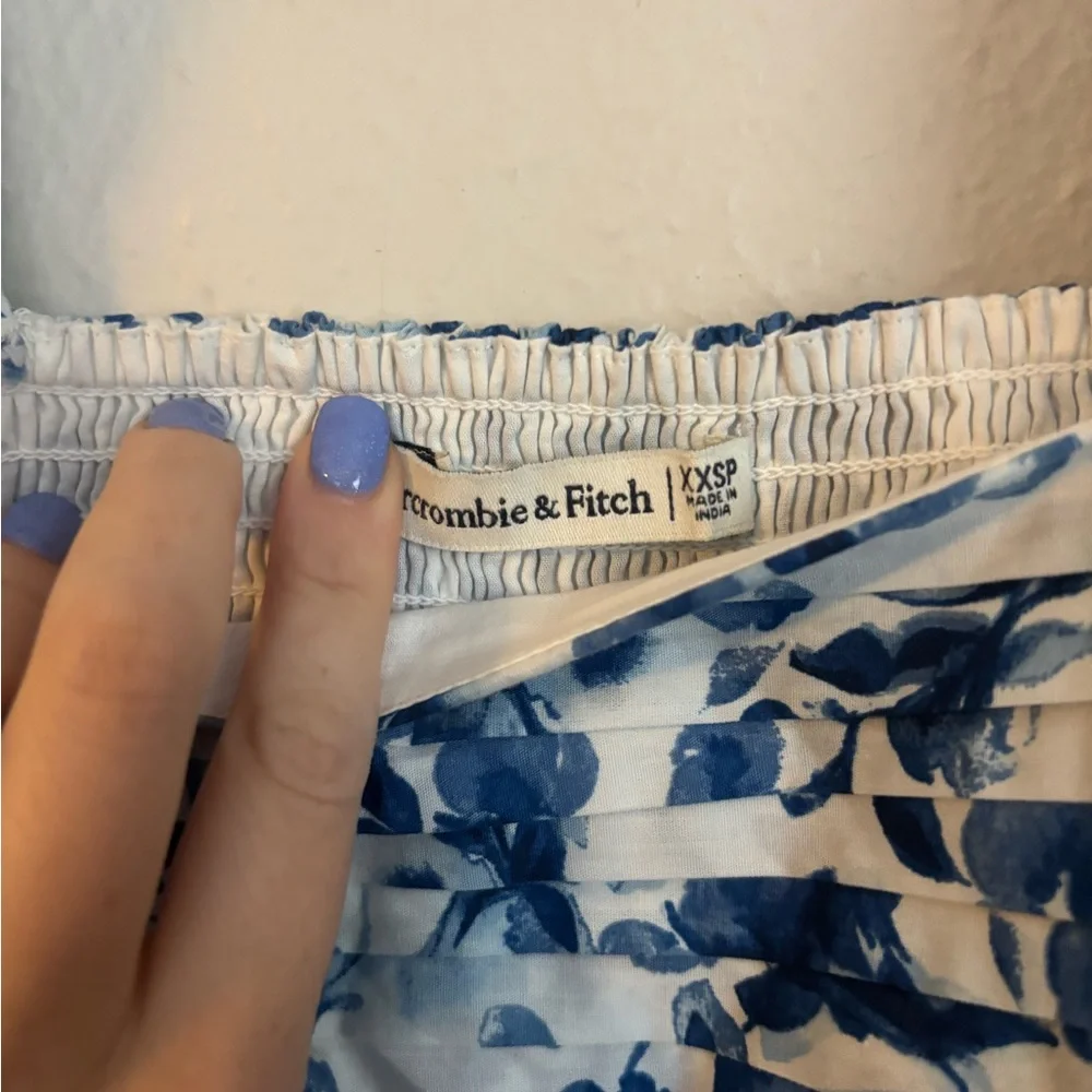 Abercrombie & Fitch Emerson Poplin Puff Sleeve Mini Dress Floral XXS Petite - Picture 3 of 4